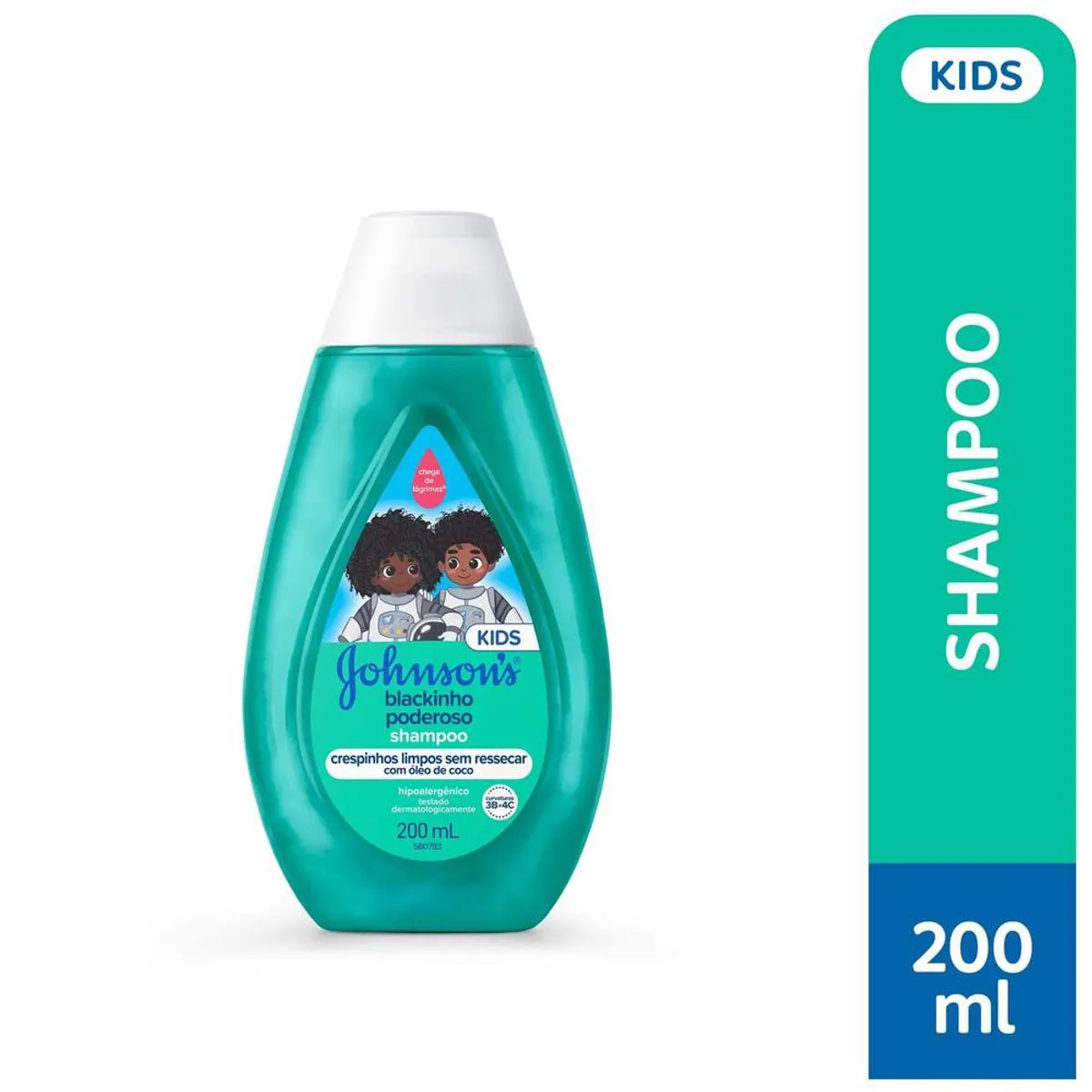 Shampoo Infantil para Cabelos Crespos Johnson's Blackinho Poderoso 200ml