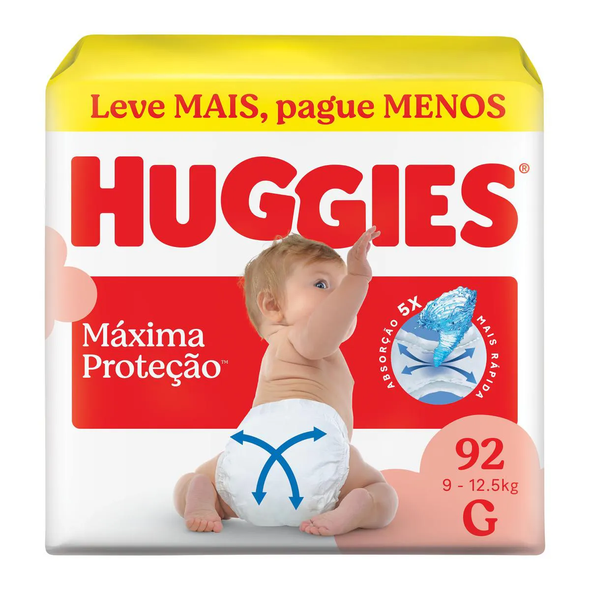 Fralda Huggies Máxima Proteção G 92 unidades