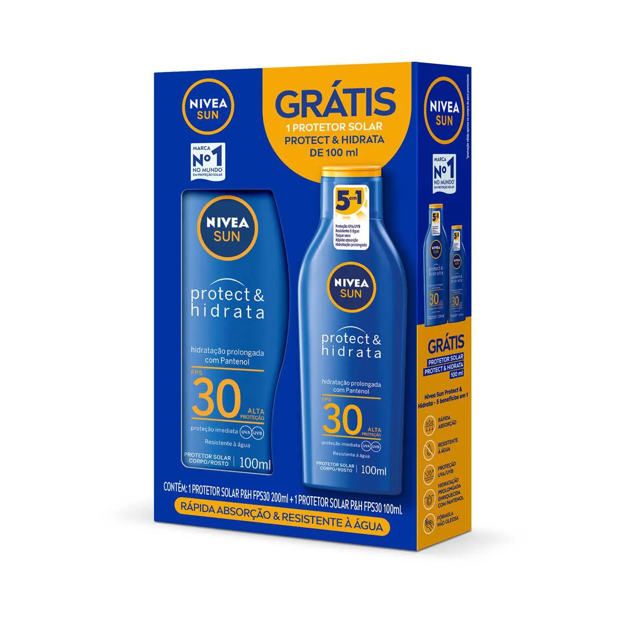 Kit Protetor Solar Corporal Nivea Sun Protect & Hidrata FPS 30 com 200ml + 100ml