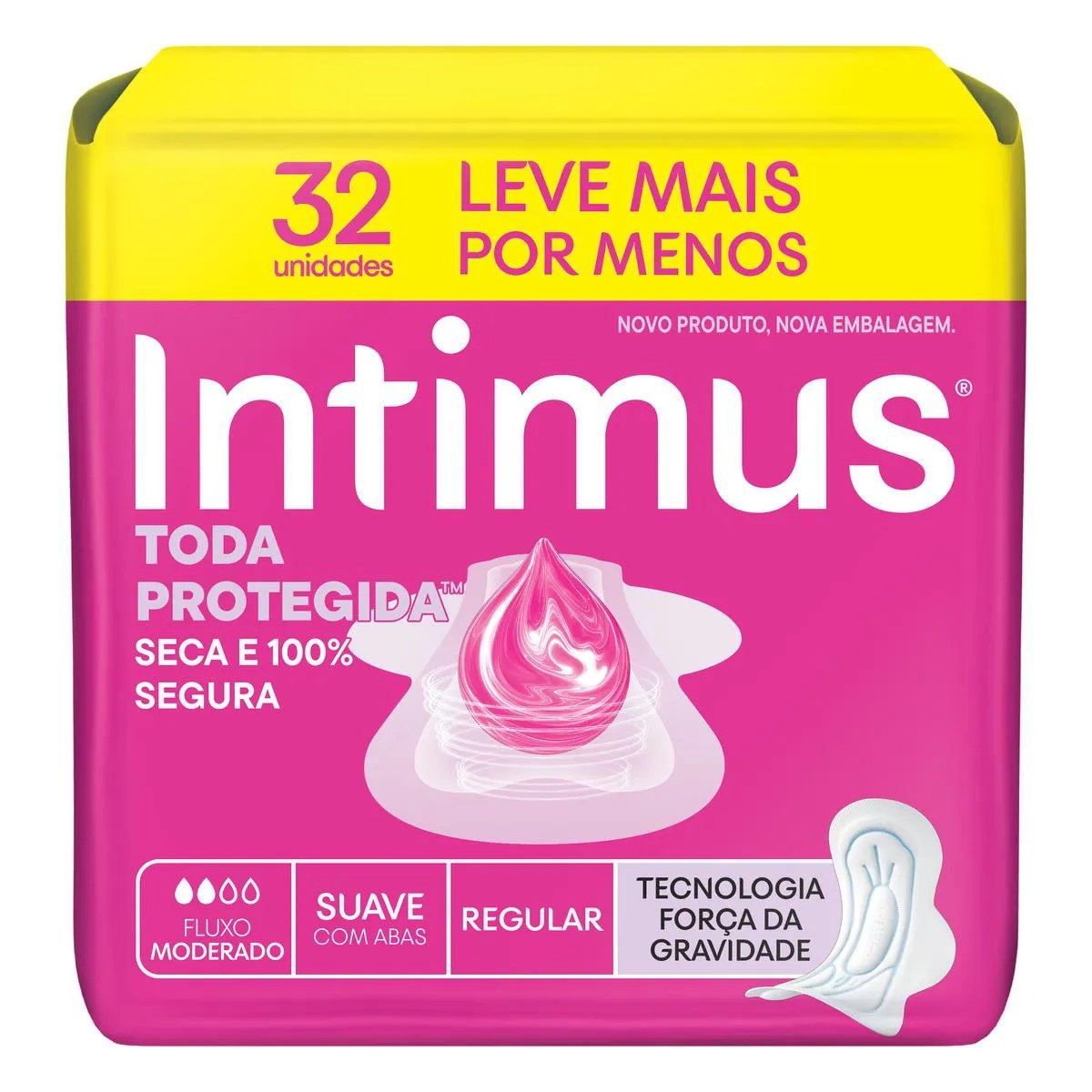 Absorvente Intimus Toda Protegida Cobertura Suave Com Abas com 32 unidades