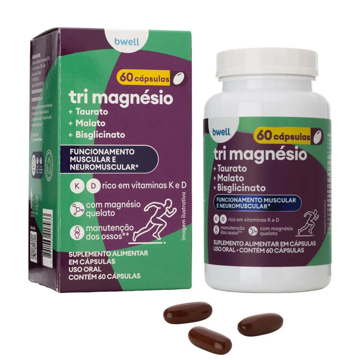 Tri Magnésio Bwell 60 cápsulas
